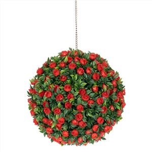 Bola de huevas rojas artificiales con hojas artificiales