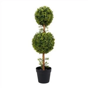 Maceta negra de árbol de bola de rama pequeña única